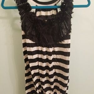 Black and white striped tank top